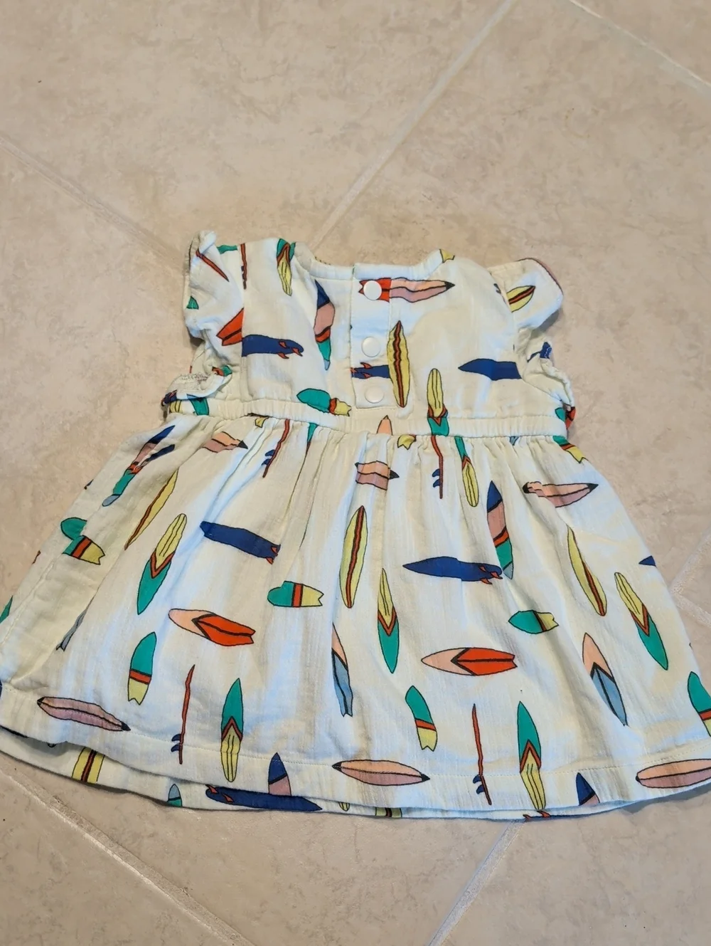 Hanna Andersson Cotton Short Sleeve Dress - Surf Board Print
